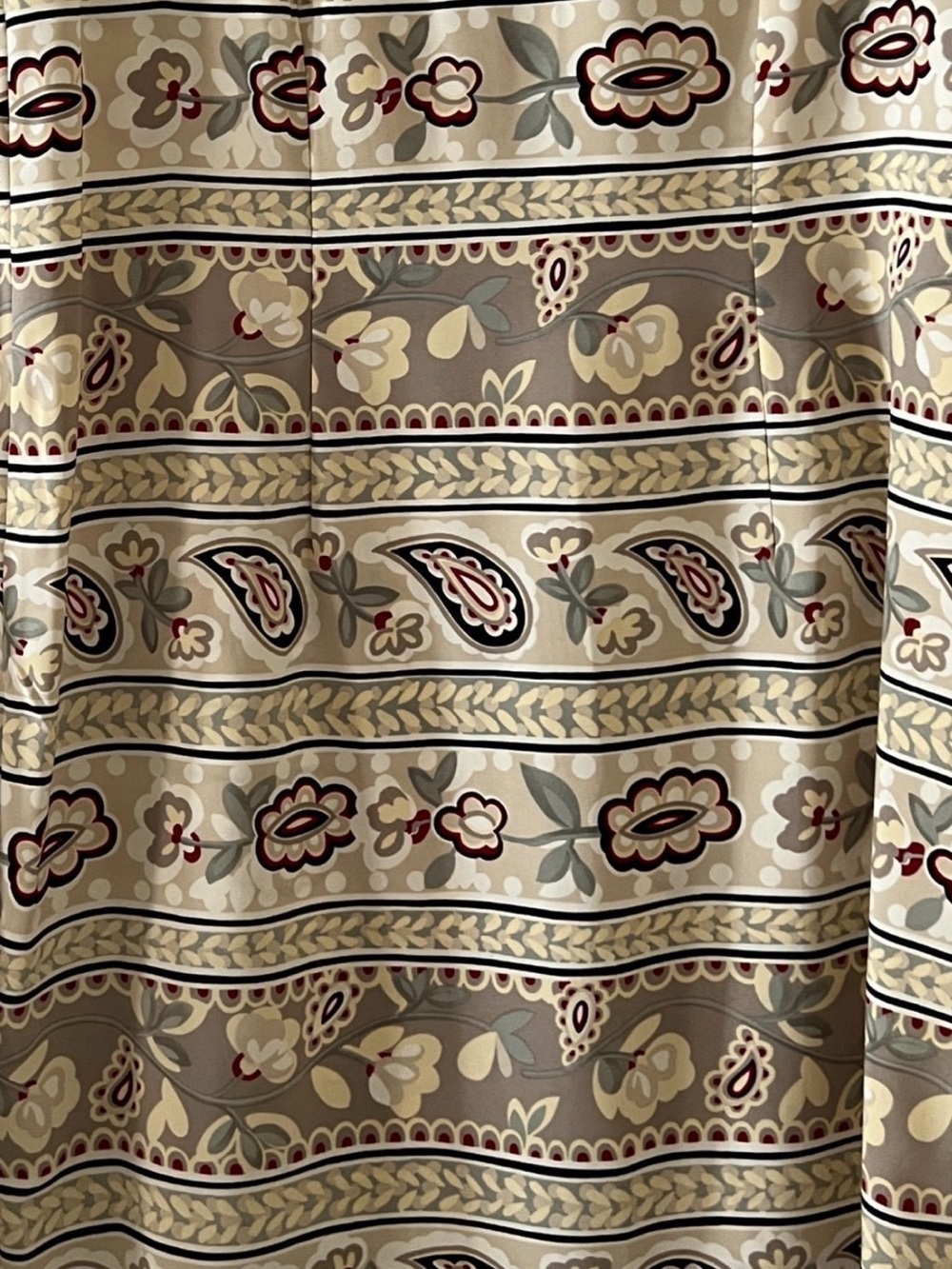Kathie Lee Collection Beige Paisley with Taupe and Cream Accents Dress - Picture 5 of 5